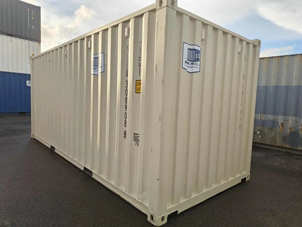 Gebruikte beige container van 20 voet