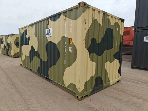 Gebruikte 20-voets militaire groene container
