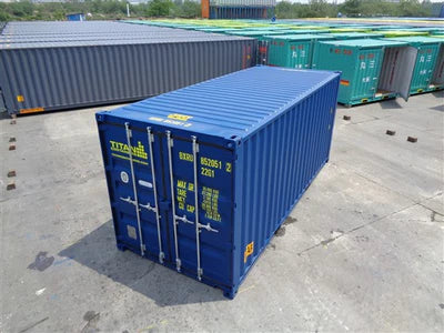 20-voets boot met deuren aan beide uiteinden, nieuw, blauw