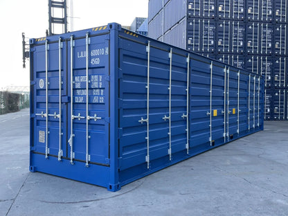 40-voets Open Side (OS) container – High Cube | Nieuw Blauw