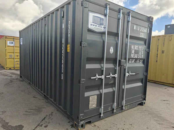 Gebruikte grijze container van 20 voet