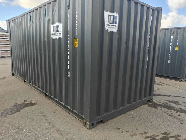 Gebruikte grijze container van 20 voet