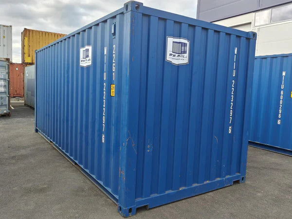 Gebruikte blauwe container van 20 voet