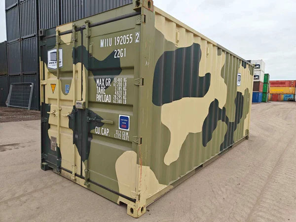 Gebruikte 20-voets militaire groene container
