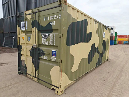 Gebruikte 20-voets militaire groene container