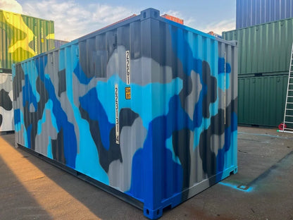 20-voets zeecontainer – camouflage afwerking