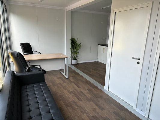 Verplaatsbare kantoormodules met opbergruimte en geïntegreerde badkamer