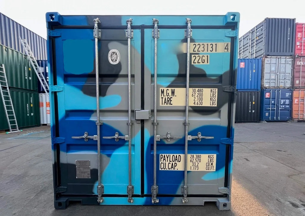 20-voets zeecontainer – camouflage afwerking