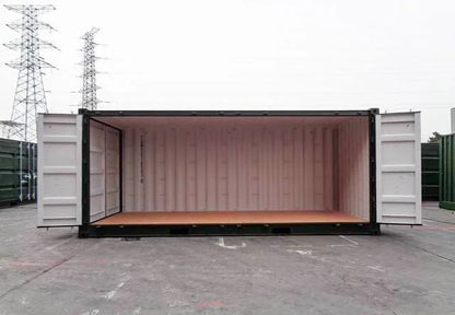 20ft zeecontainer met open zijkanten – Donkergroen