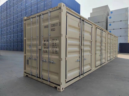 40ft High Cube Open Side (OS) container – Nieuw beige