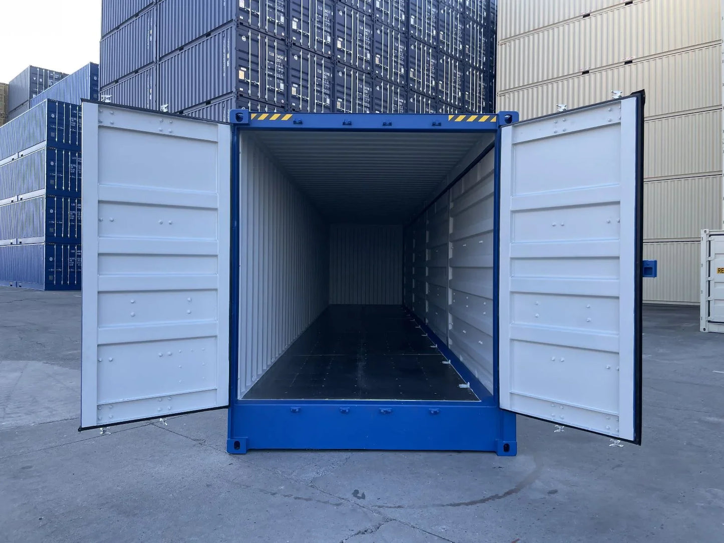 40-voets Open Side (OS) container – High Cube | Nieuw Blauw