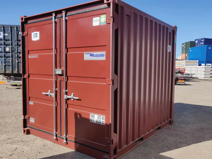 Gebruikte rode container van 3 meter