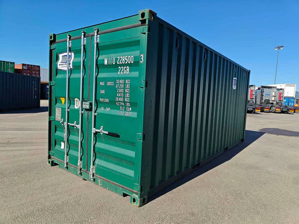 Gebruikte groene container van 20 voet