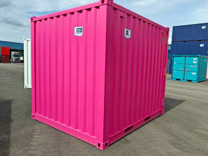 Gebruikte roze container van 3 meter